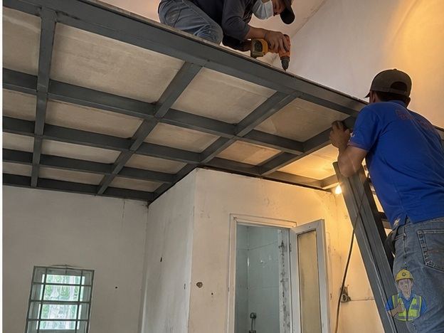 Bước 4 hoàn thiện mặt sàn gác lửng